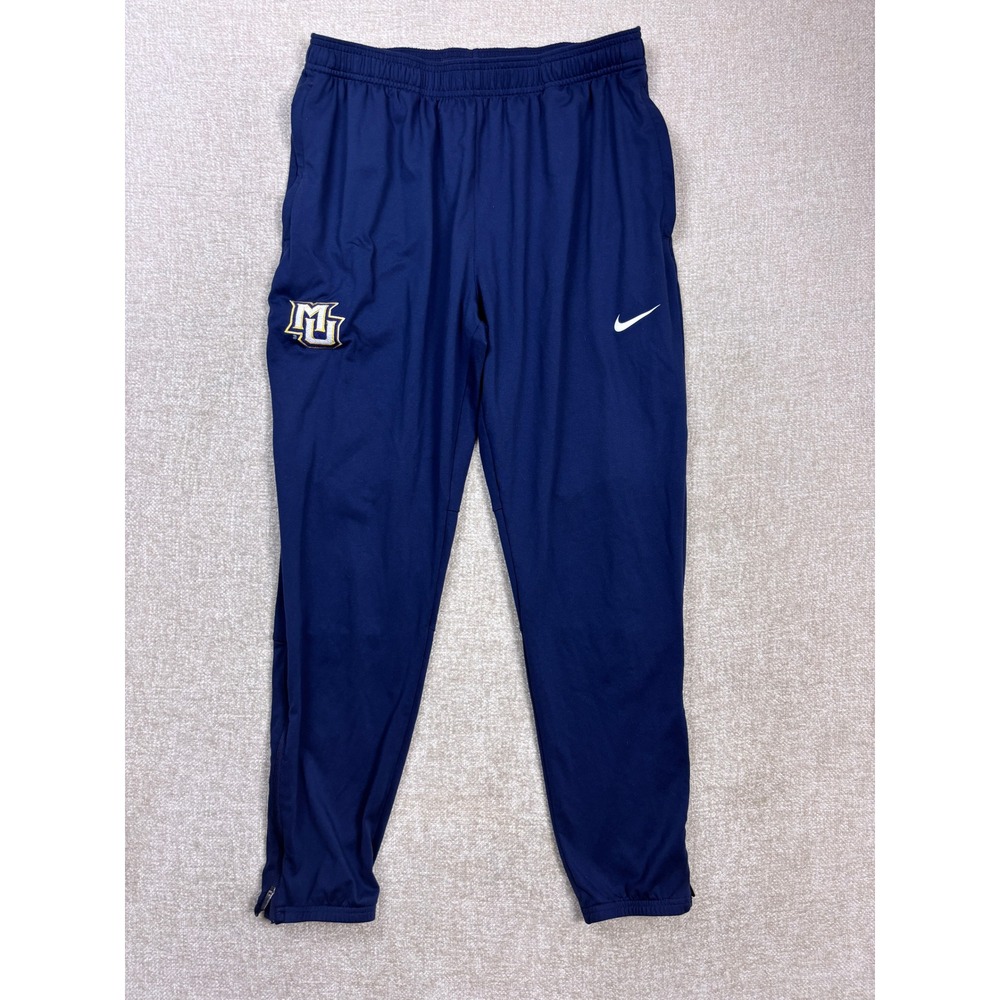 Nike Mens Marquette Golden Eagles Dri-FIT Training Pants Navy Blue Large